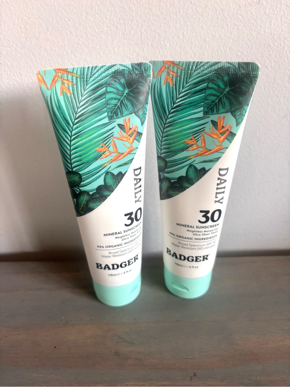 2 x Badger Daily Mineral Sunscreen Zinc Oxide SPF 30 Reef Friendly 1/28